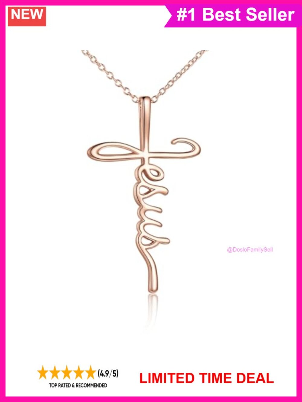 925 Sterling Silver Cross Necklace 18+2" Sunflower Pendant Christian Gift